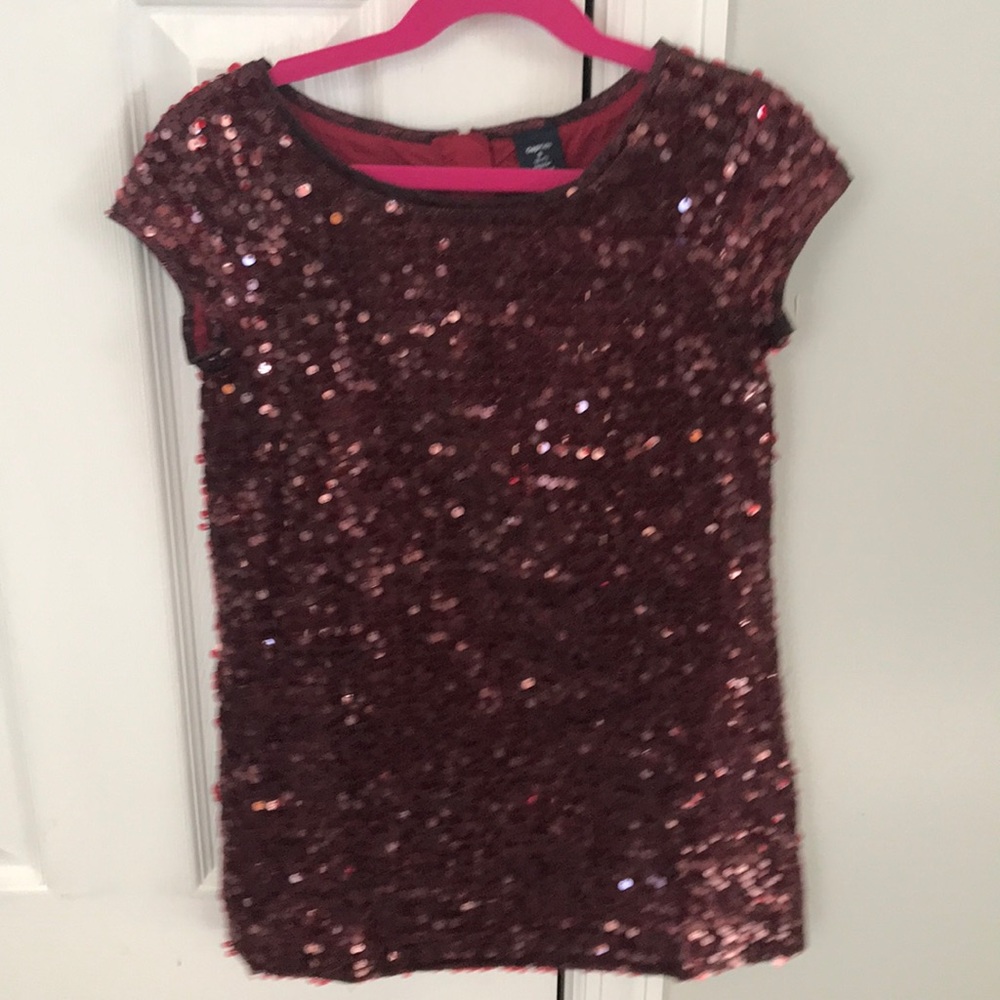 Burgundy sequin Gap dress